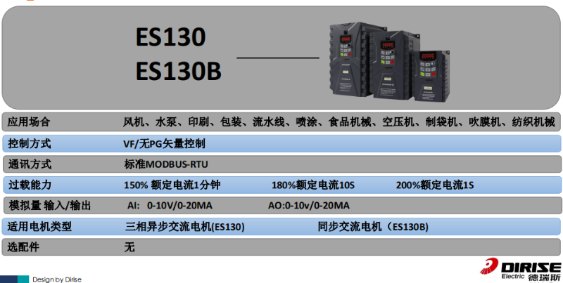 ES130緊湊矢量型變頻器-基本技術(shù)數(shù)據(jù)規(guī)范-深圳德瑞斯