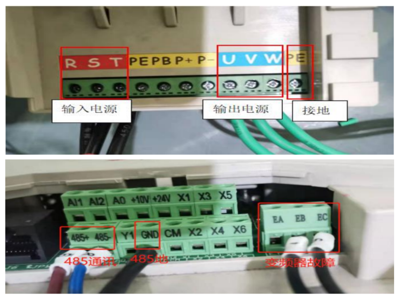 國產變頻器ES120K永磁同步變頻器空壓機調試-變頻器接線